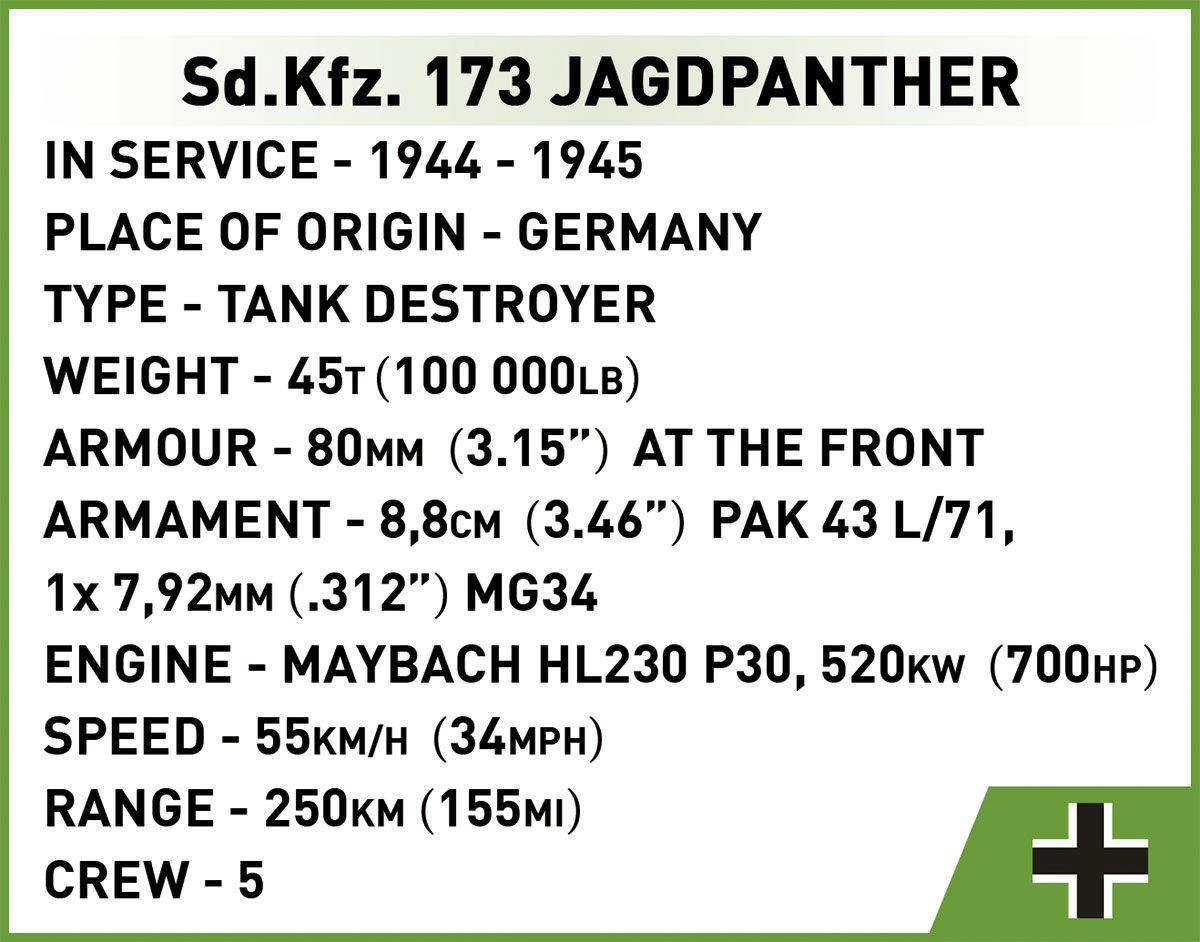 Cobi 2574 - Historical Collection - Sd.Kfz.173 Jagdpanther