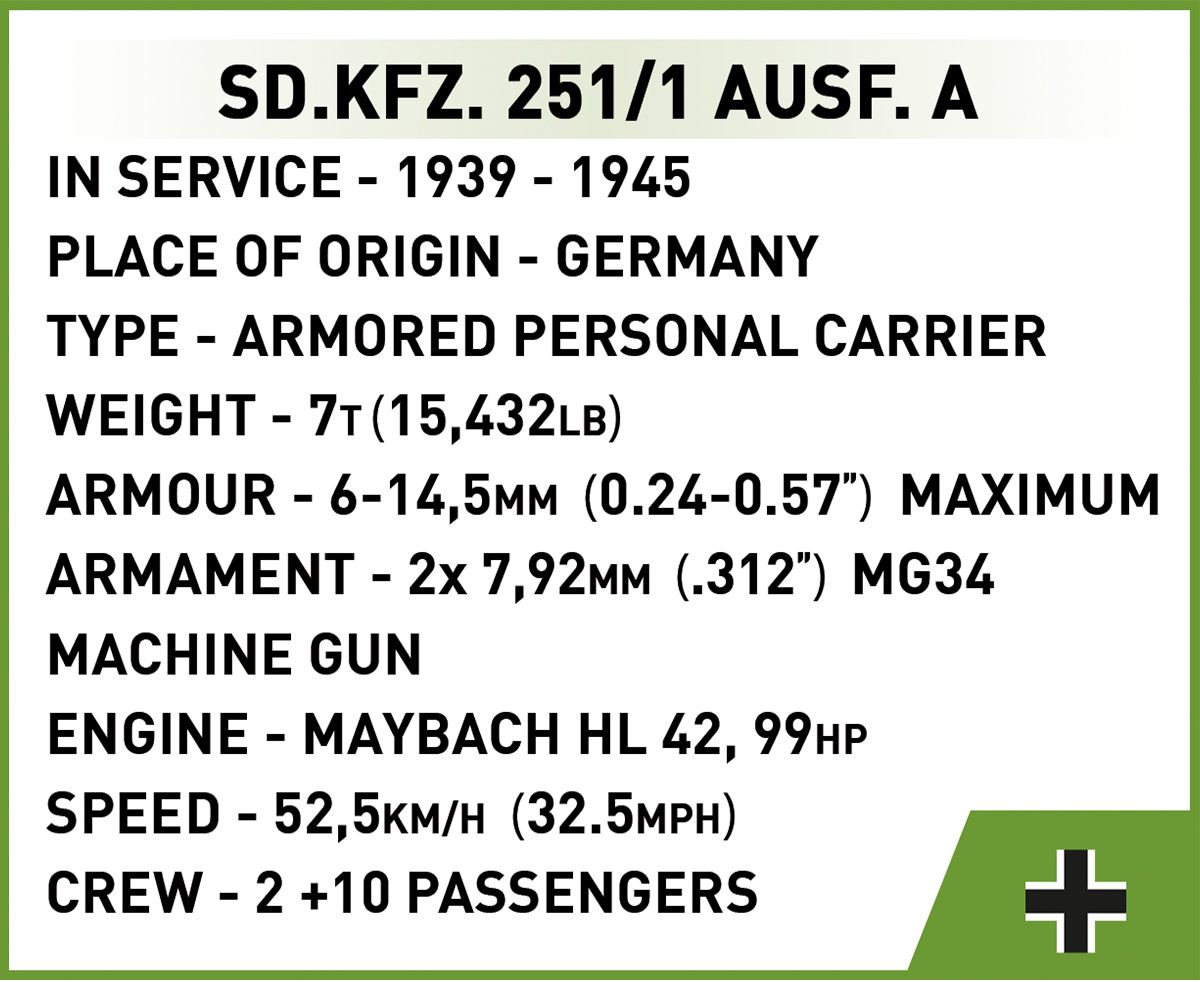 Cobi 2552 - Historical Collection - Sd.Kfz.251/1 Ausf. A