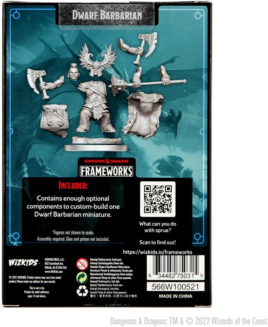 D&D Frameworks: Dwarf Barbarian Female