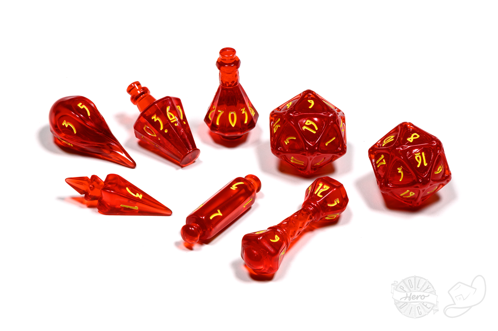 PolyHero Wizard 8 Dice Set Dragonfire