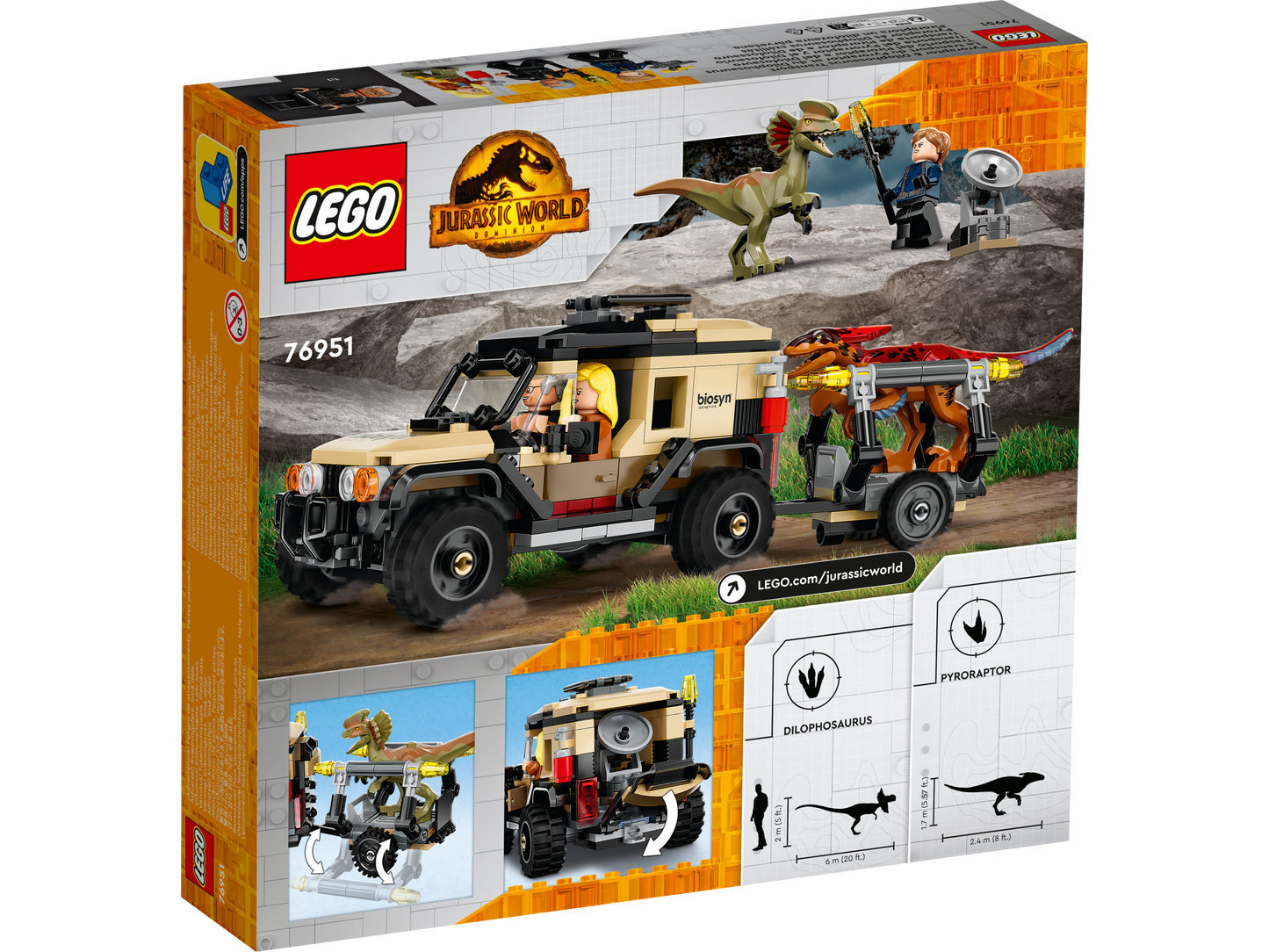 LEGO® Jurassic World 76951 Pyroraptor & Dilophosaurus Transport