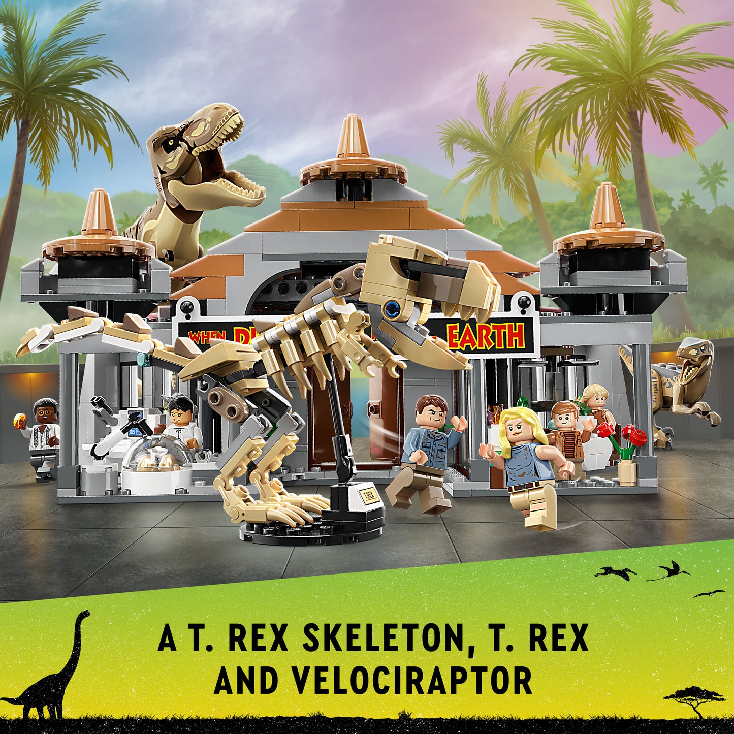 LEGO® Jurassic World 76961 Angriff des T. rex und des Raptors aufs Besucherzentrum