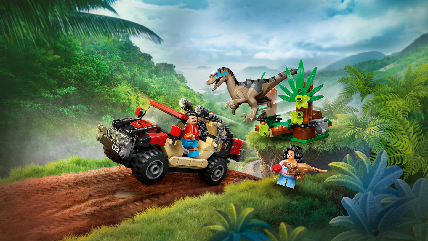 LEGO® Jurassic World 76972 Raptor: Verfolgungsjagd mit dem Geländewagen