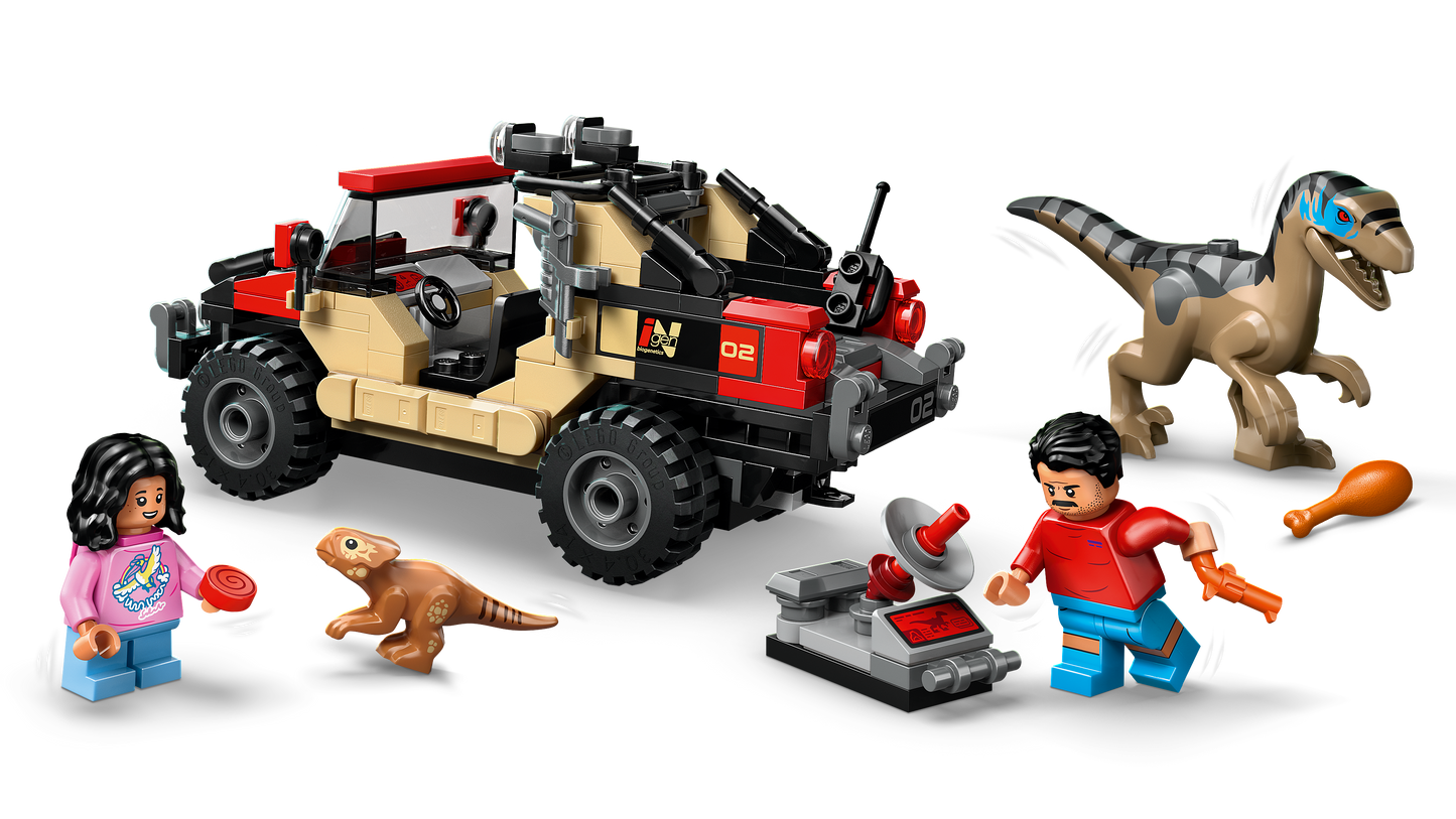 LEGO® Jurassic World 76972 Raptor: Verfolgungsjagd mit dem Geländewagen