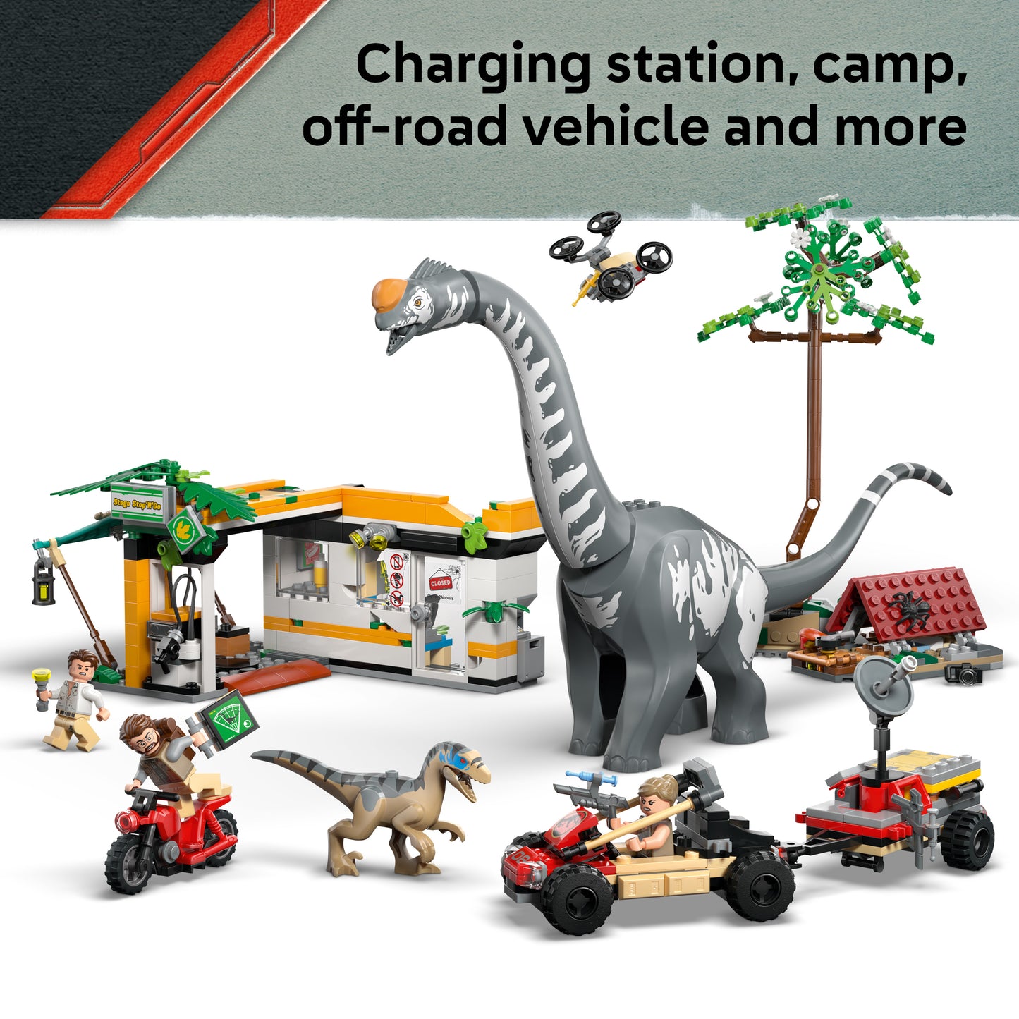LEGO® Jurassic World 76973 Raptor & Titanosaurus: Große Fährtensuche