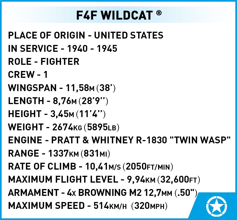 Cobi 5731 - Historical Collection - F4F Wildcat - Northrop Grumman