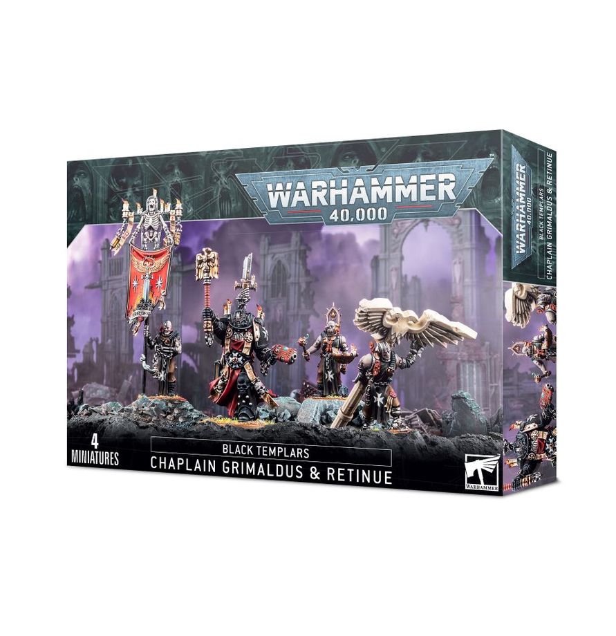 Warhammer 40.000 - Space Marines - Black Templars -  Chaplain Grimaldus & Retinue (55-44)