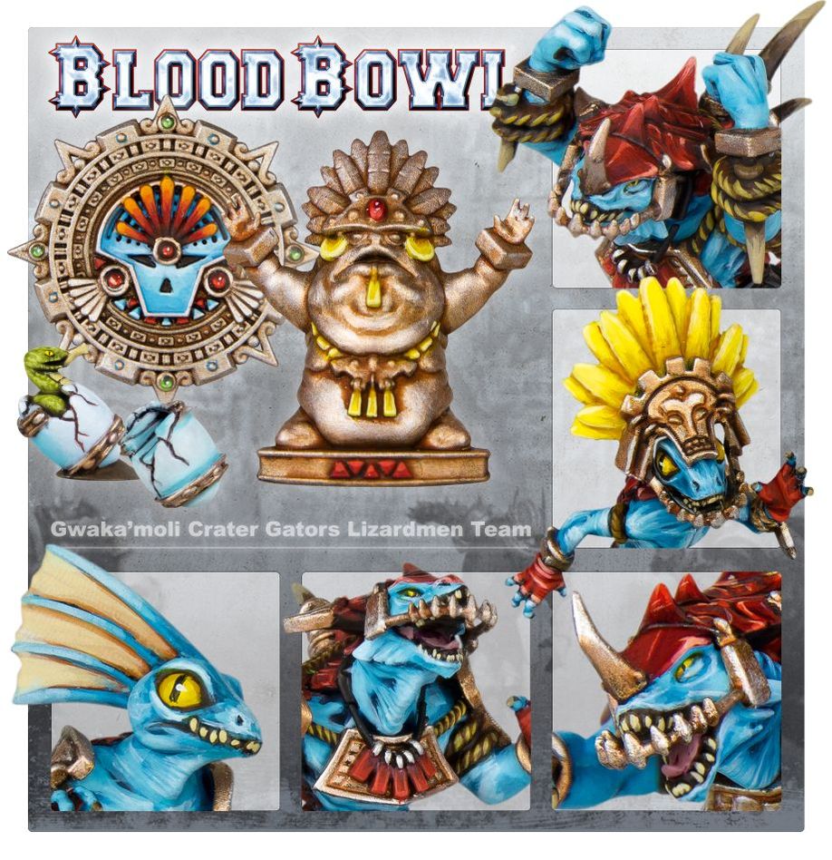Blood Bowl - Lizardmen Blood Bowl Team – Gwaka'moli Crater Gators (200-74)