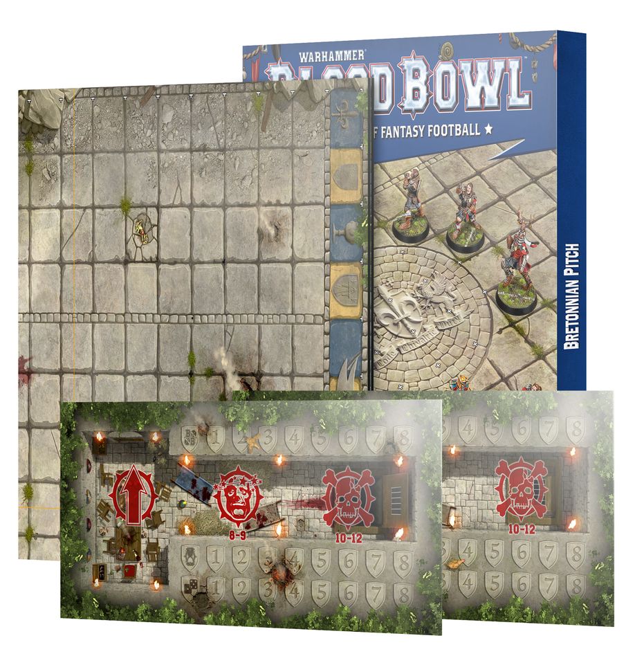Blood Bowl - Bretonnian Pitch: Double-sided Pitch and Dugouts (202-61)