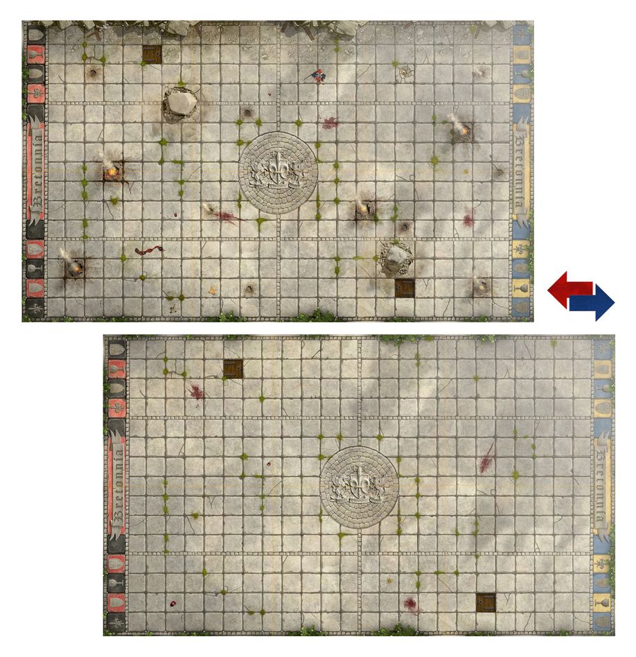 Blood Bowl - Bretonnian Pitch: Double-sided Pitch and Dugouts (202-61)