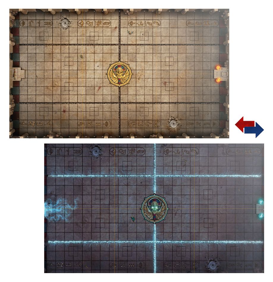 Blood Bowl - Tomb Kings Pitch: Double-sided Pitch and Dugouts Set (202-60)