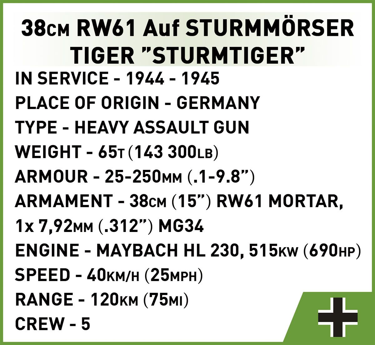 Cobi 2585 - Historical Collection - 38 cm Sturmmörser Sturmtiger