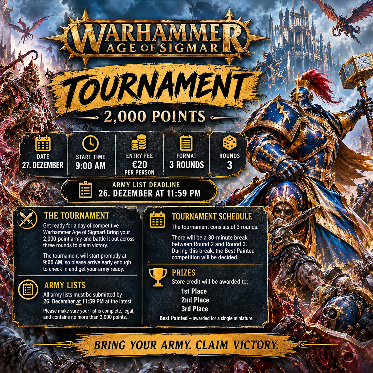 Warhammer Age of Sigmar – 2000 Points Tournament