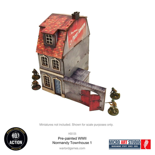 Bolt Action - Pre-painted WW2 Normandy Townhouse 1 - H00125
