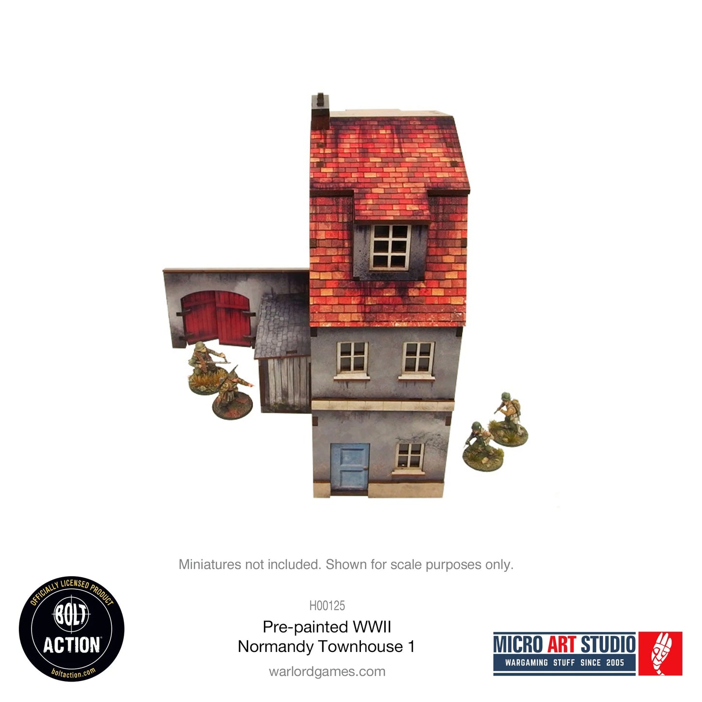 Bolt Action - Pre-painted WW2 Normandy Townhouse 1 - H00125