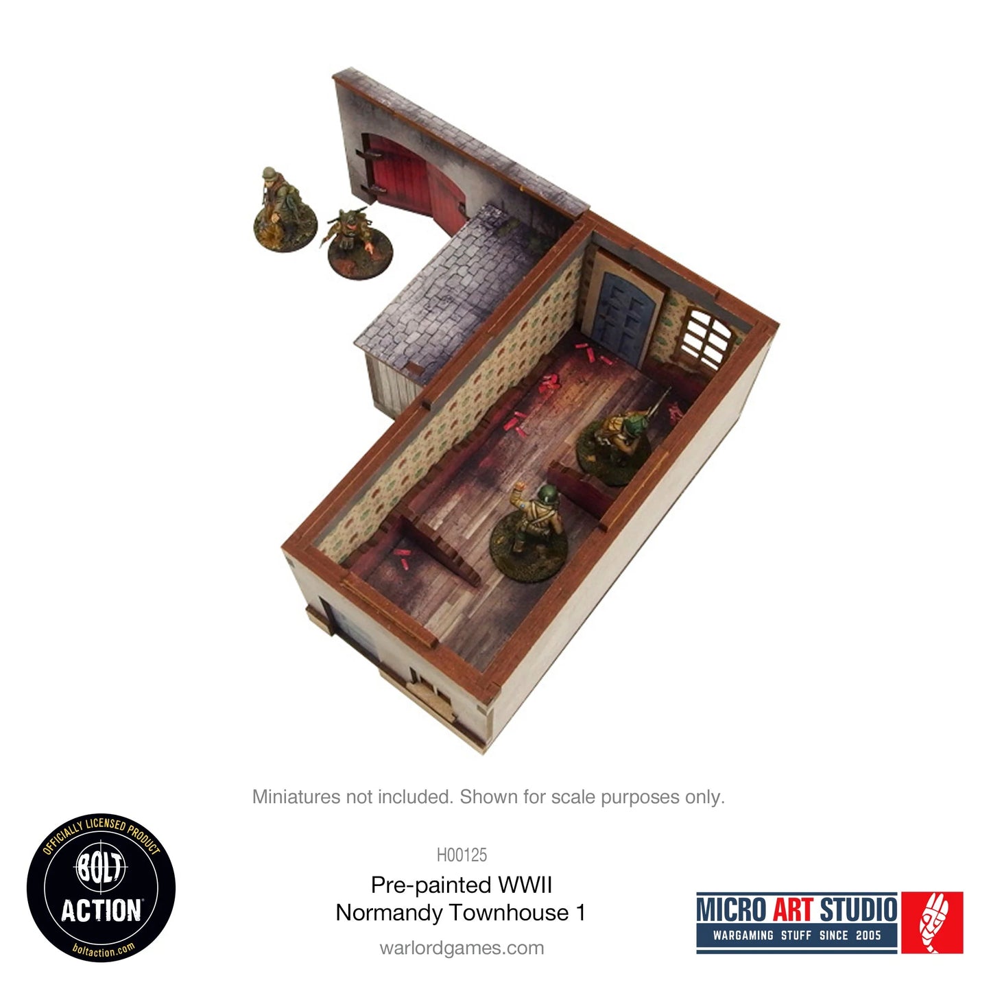 Bolt Action - Pre-painted WW2 Normandy Townhouse 1 - H00125