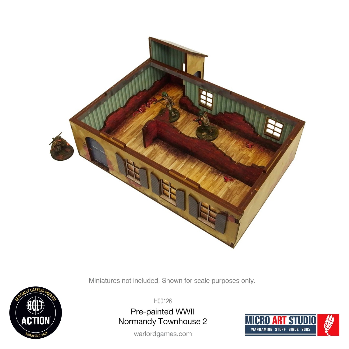 Bolt Action - Pre-painted WW2 Normandy Townhouse 2 - H00126