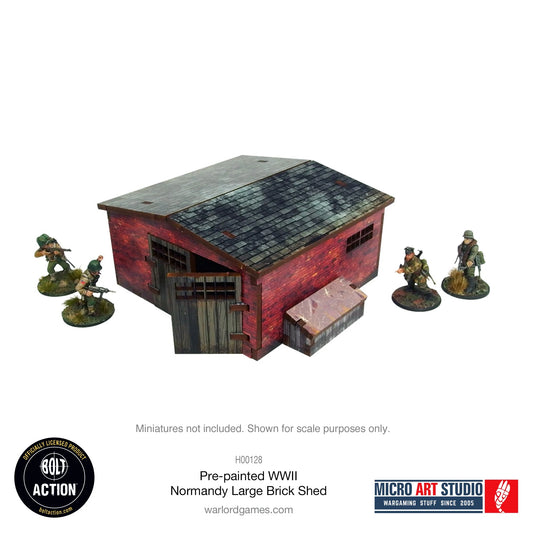 Bolt Action - Pre-painted WW2 Normandy Large Brick Shed - H00128