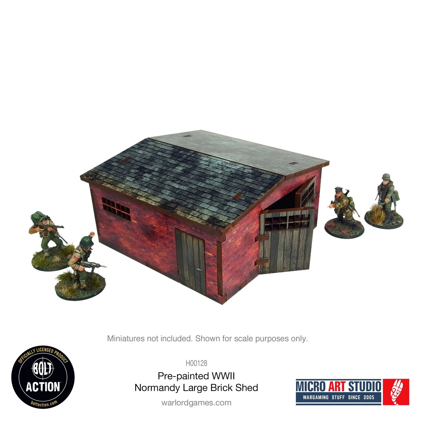 Bolt Action - Pre-painted WW2 Normandy Large Brick Shed - H00128