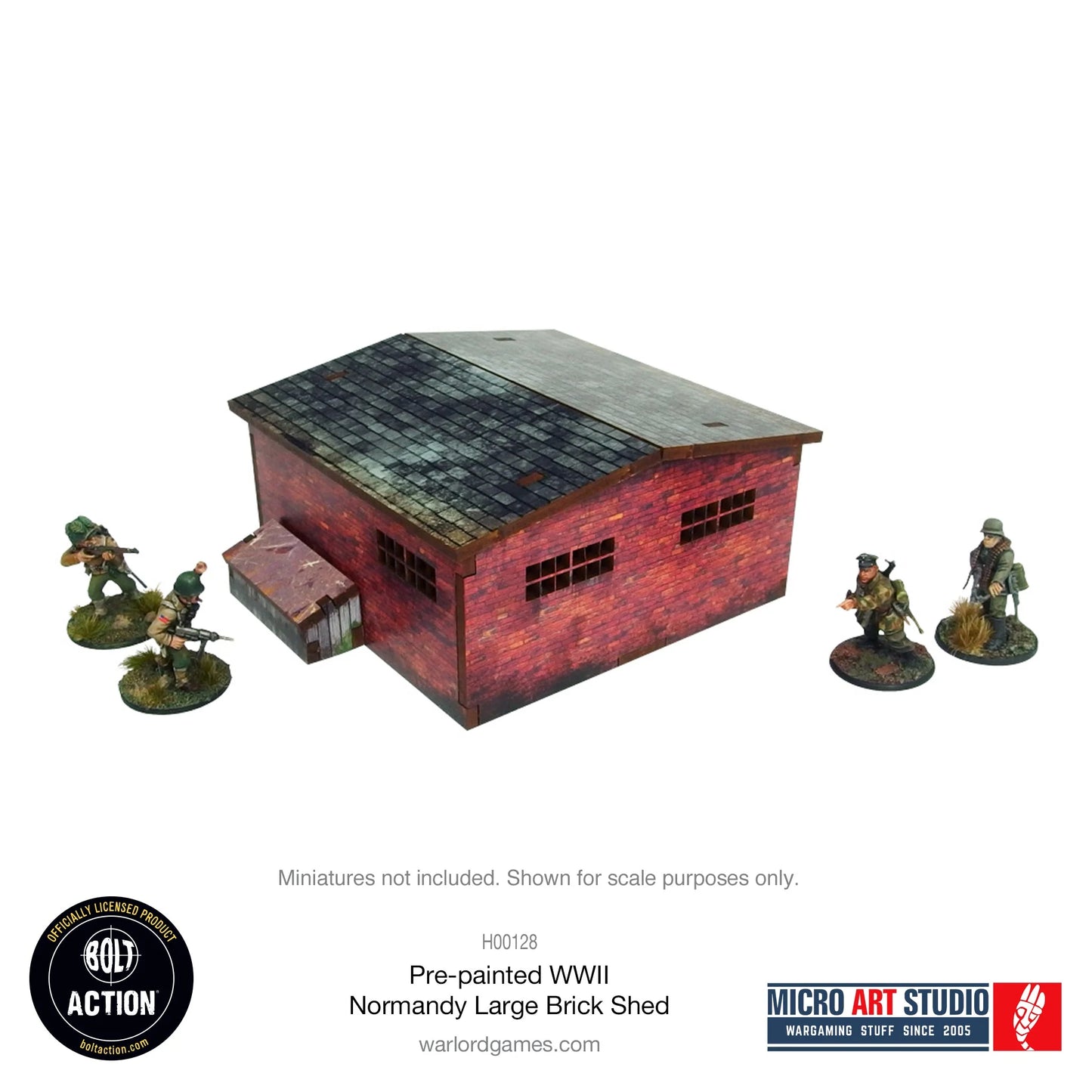 Bolt Action - Pre-painted WW2 Normandy Large Brick Shed - H00128