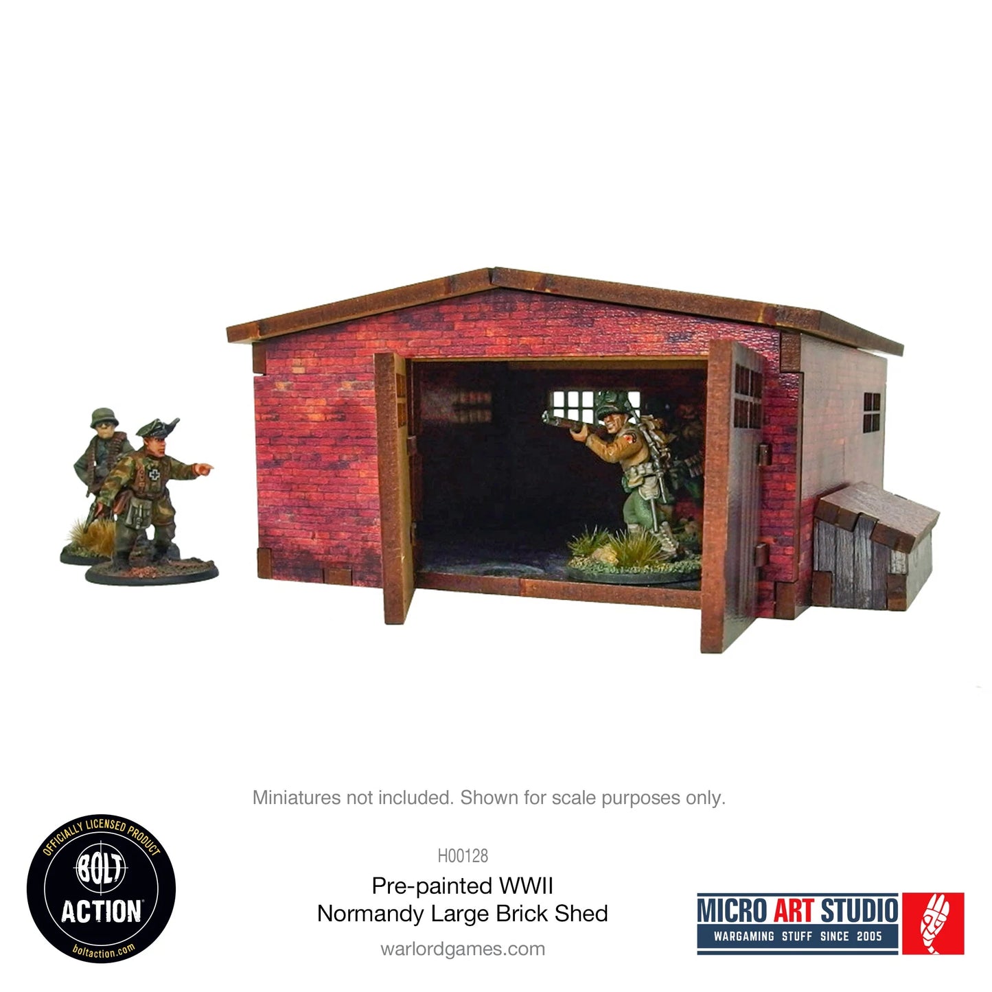 Bolt Action - Pre-painted WW2 Normandy Large Brick Shed - H00128