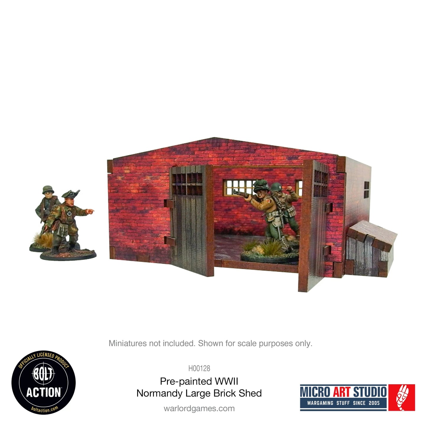 Bolt Action - Pre-painted WW2 Normandy Large Brick Shed - H00128