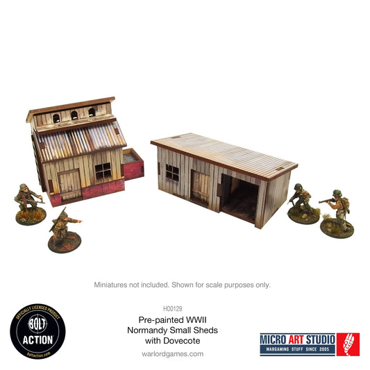 Bolt Action - Pre-painted WW2 Normandy Small Sheds with Dovecote - H00129