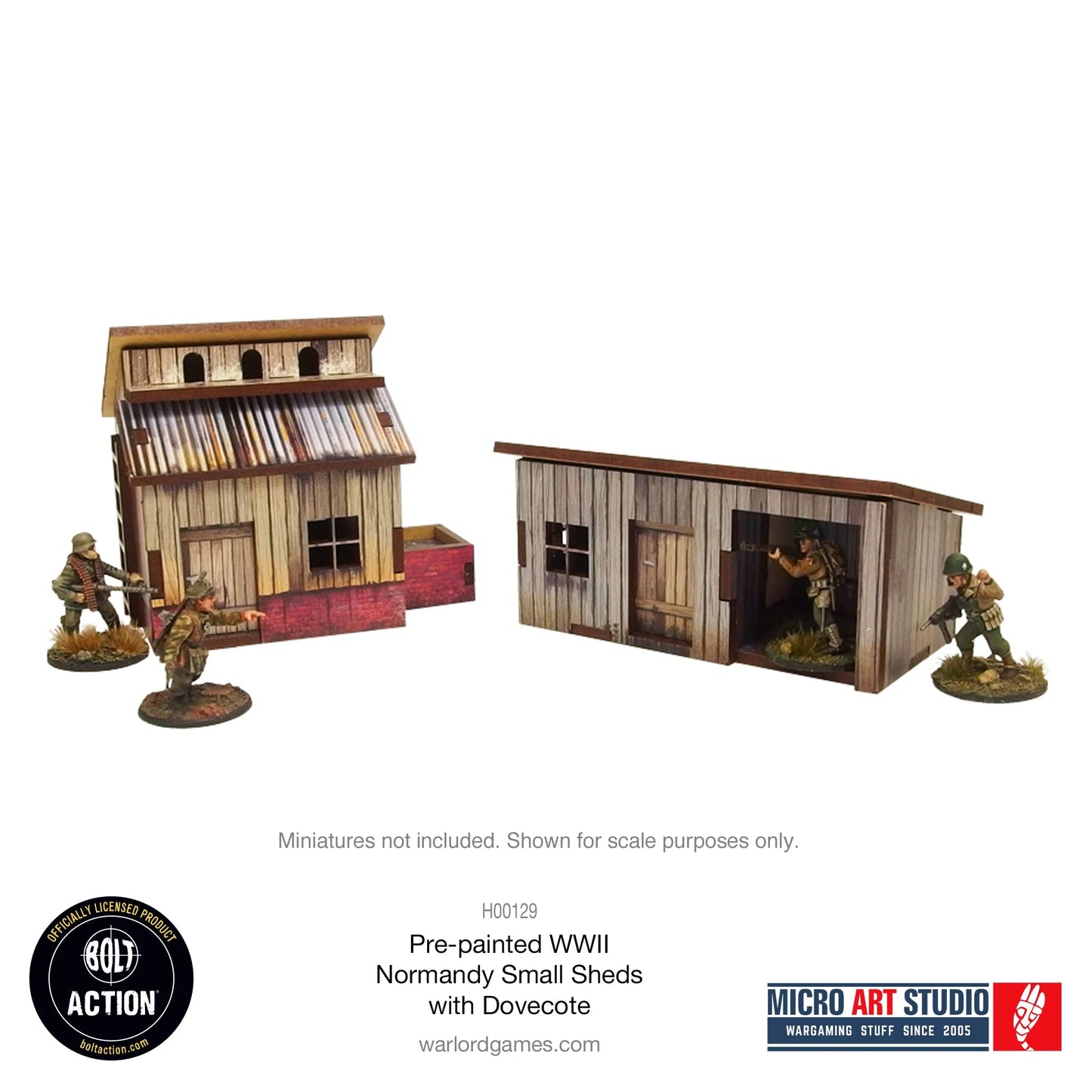 Bolt Action - Pre-painted WW2 Normandy Small Sheds with Dovecote - H00129