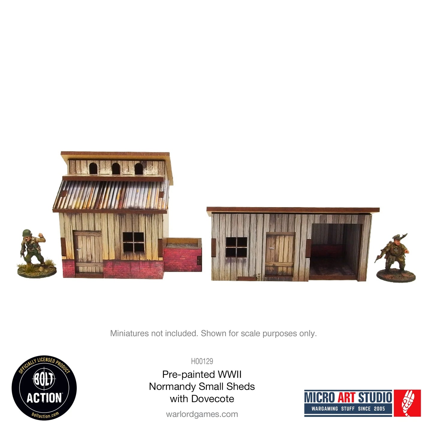 Bolt Action - Pre-painted WW2 Normandy Small Sheds with Dovecote - H00129