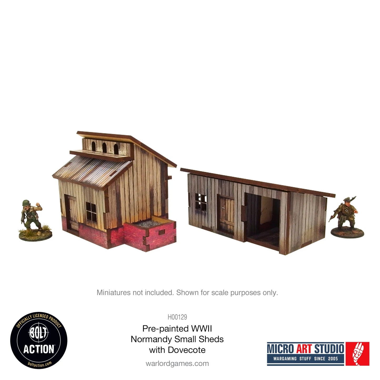 Bolt Action - Pre-painted WW2 Normandy Small Sheds with Dovecote - H00129