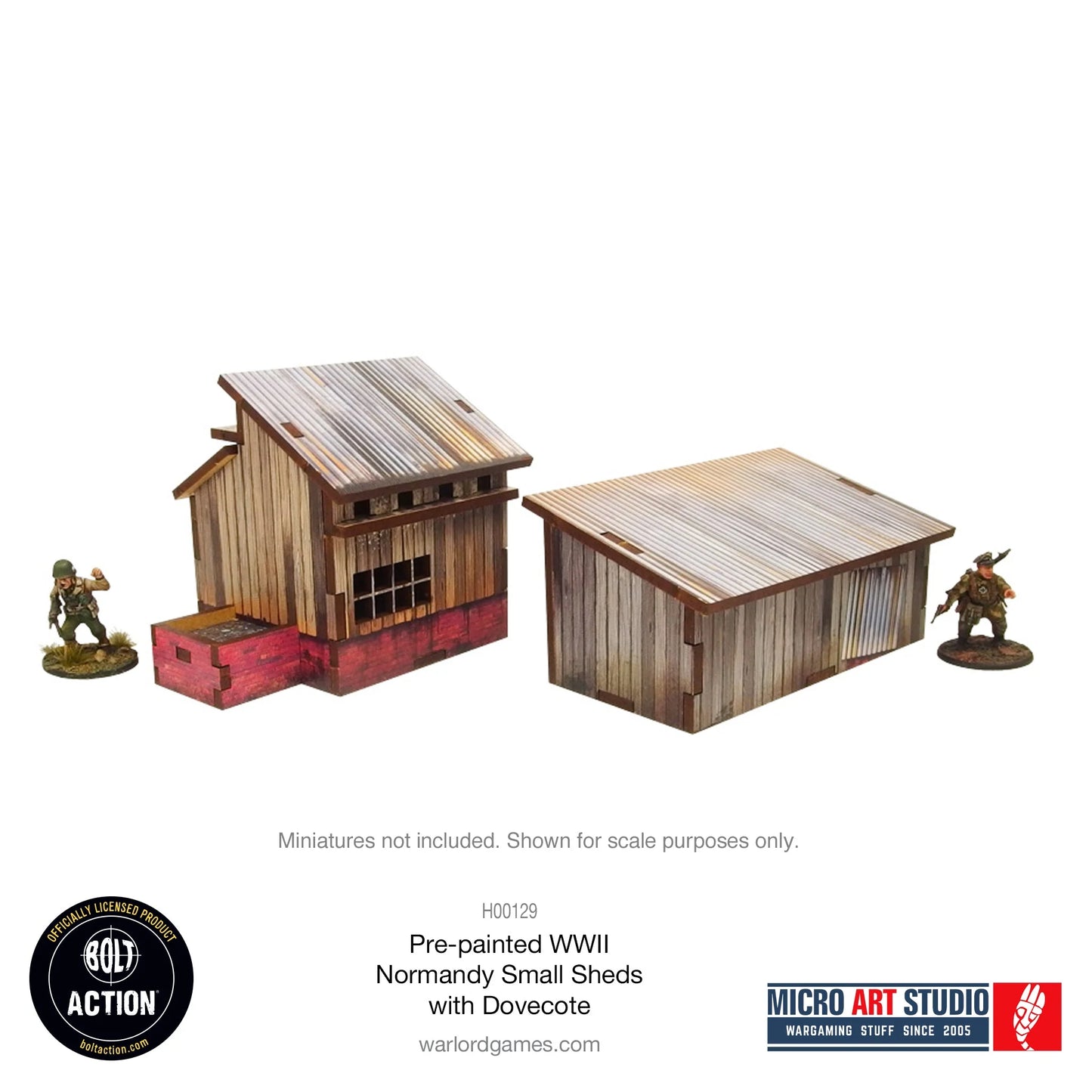 Bolt Action - Pre-painted WW2 Normandy Small Sheds with Dovecote - H00129