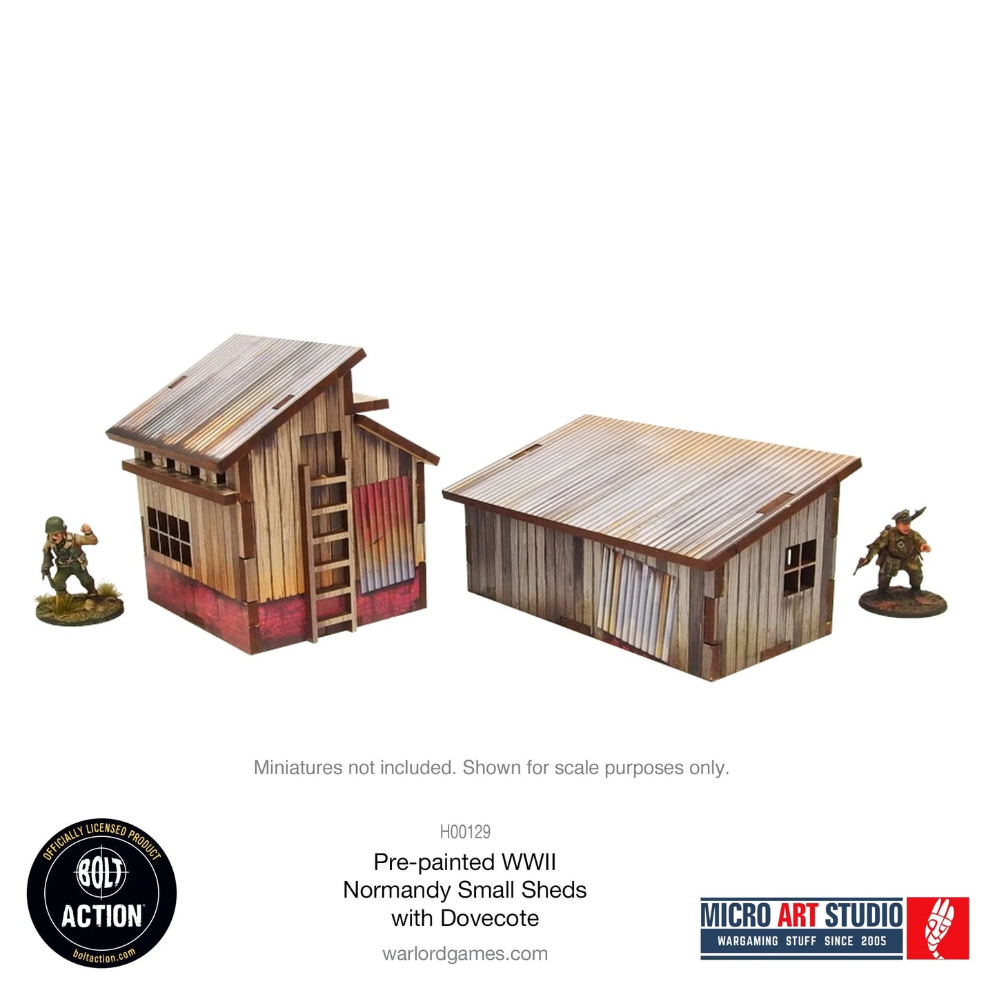 Bolt Action - Pre-painted WW2 Normandy Small Sheds with Dovecote - H00129