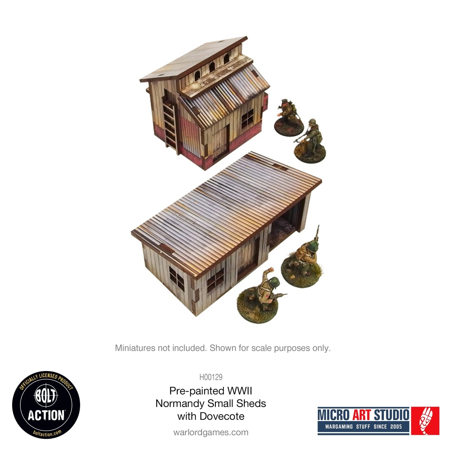 Bolt Action - Pre-painted WW2 Normandy Small Sheds with Dovecote - H00129