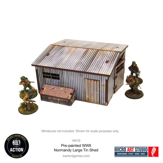 Bolt Action - Pre-painted WW2 Normandy Large Tin Shed - H00130