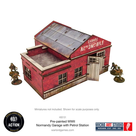 Bolt Action - Pre-painted WW2 Normandy Garage with Petrol Station - H00131