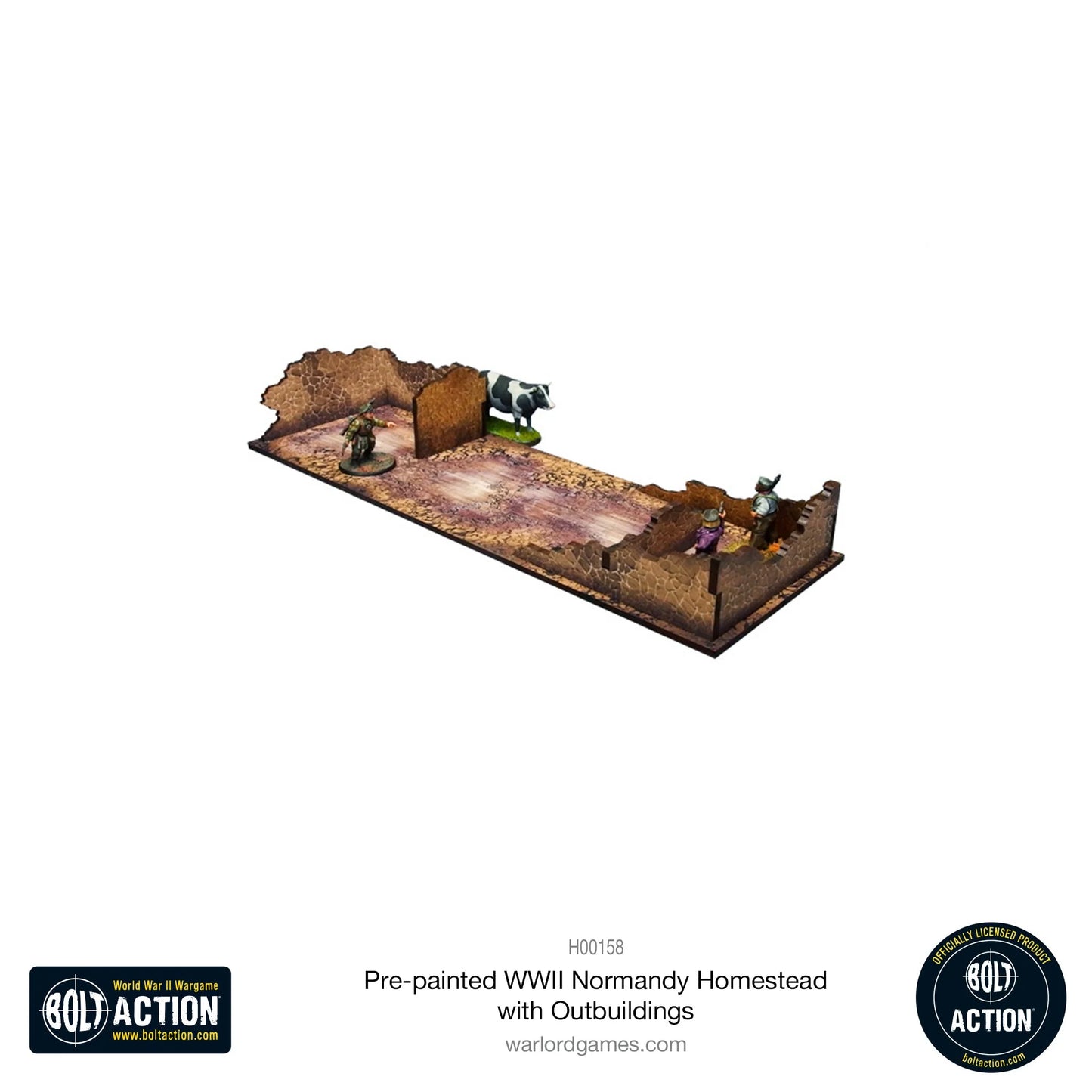 Bolt Action: Pre-painted WWII Normandy Homestead with Outbuildings - H00158