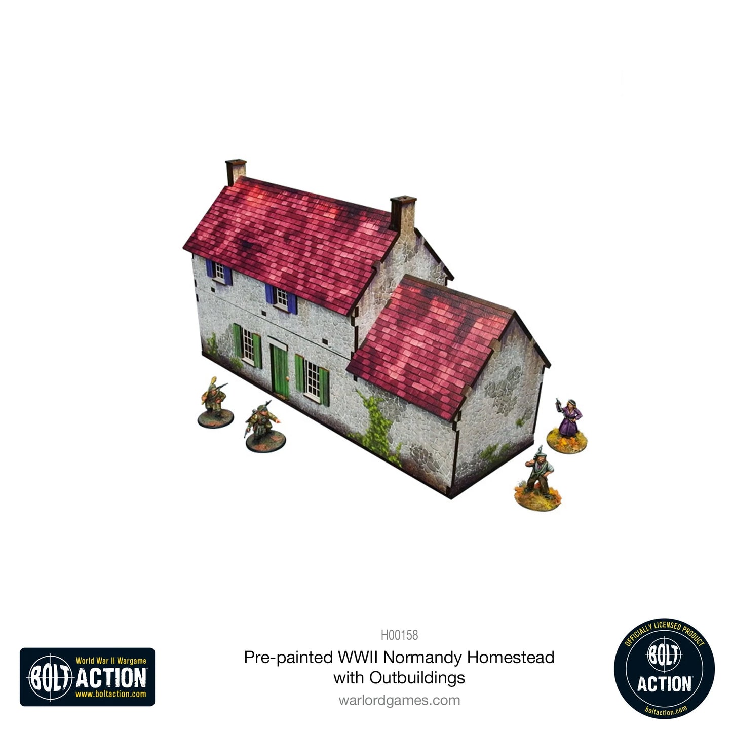 Bolt Action: Pre-painted WWII Normandy Homestead with Outbuildings - H00158