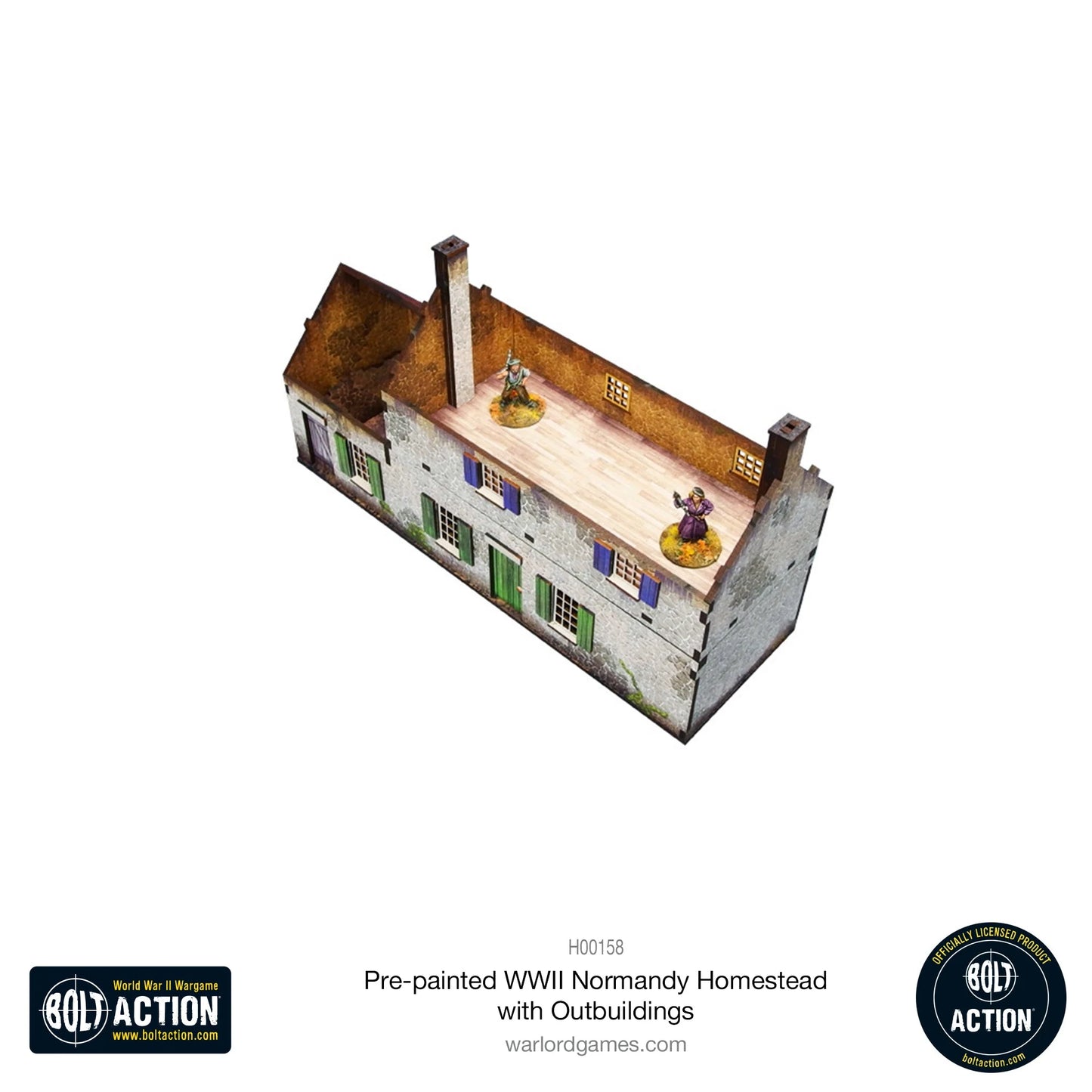 Bolt Action: Pre-painted WWII Normandy Homestead with Outbuildings - H00158