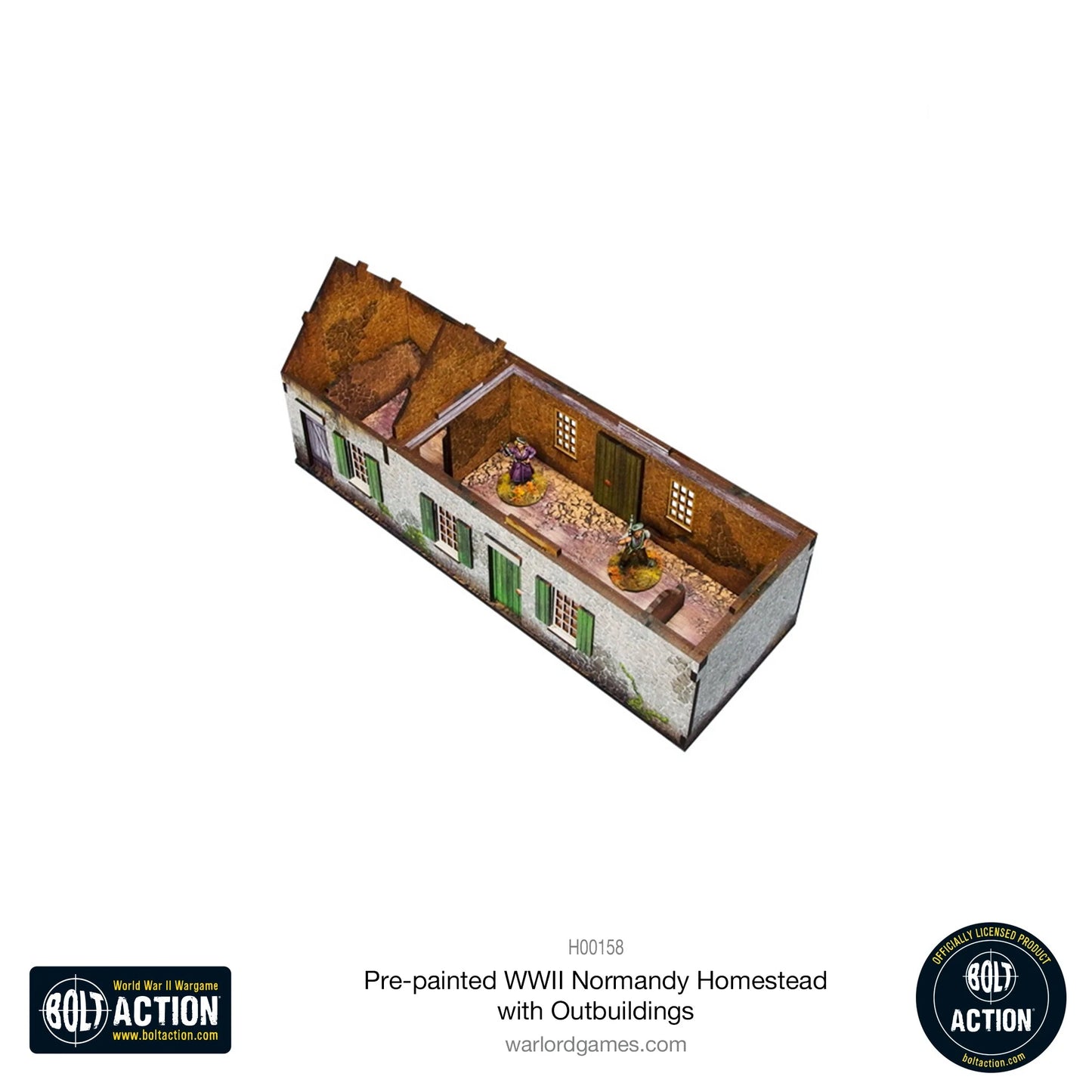 Bolt Action: Pre-painted WWII Normandy Homestead with Outbuildings - H00158