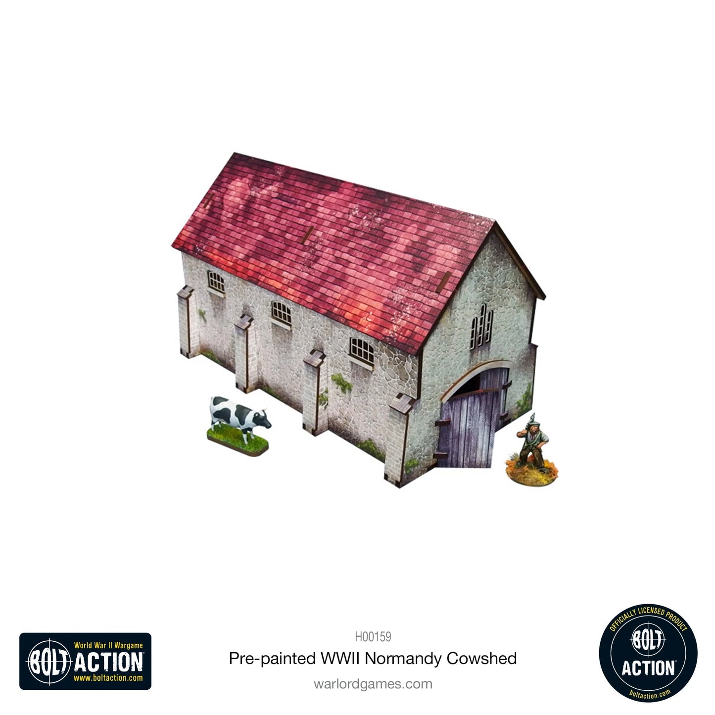 Bolt Action: Pre-painted WWII Normandy Cowshed - H00159