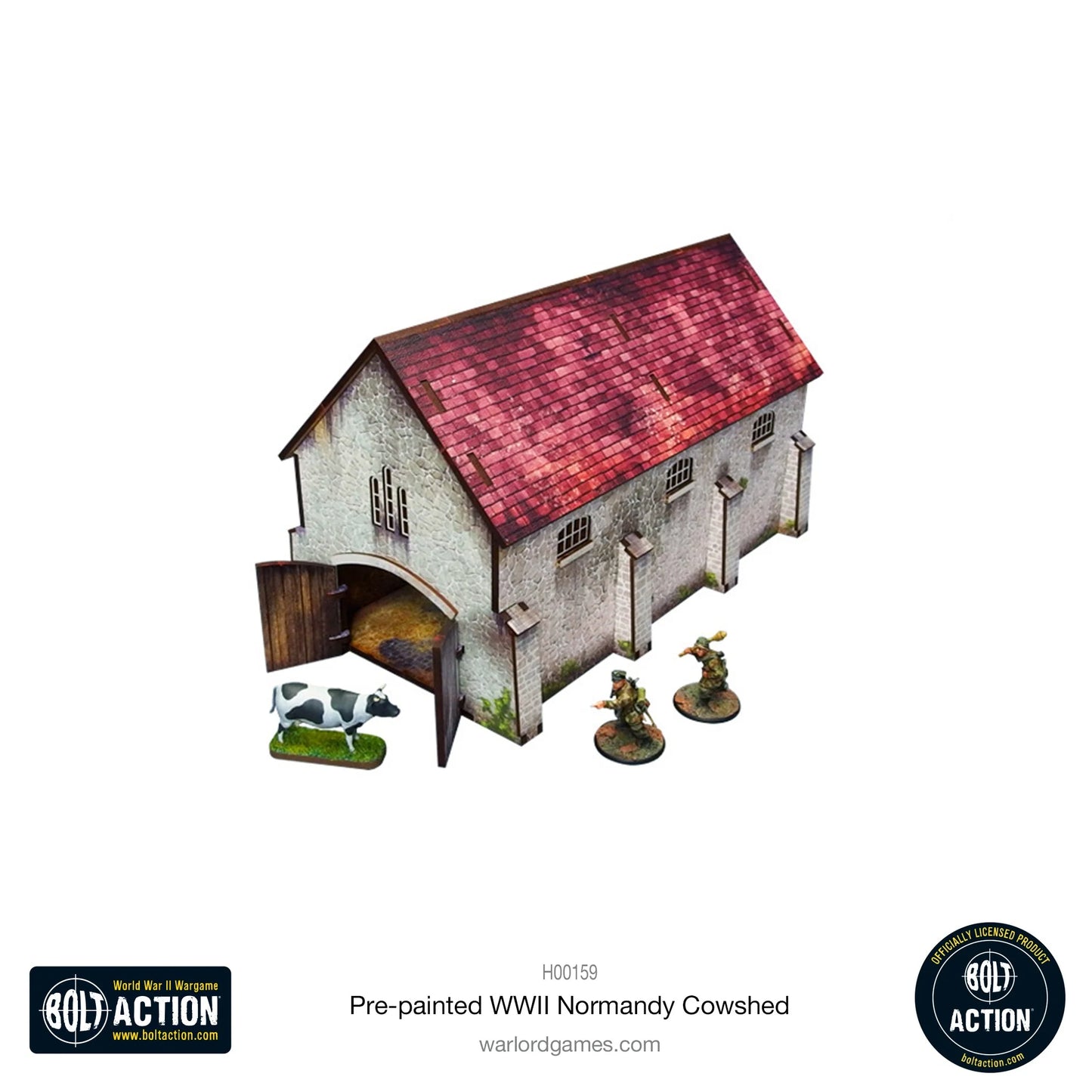 Bolt Action: Pre-painted WWII Normandy Cowshed - H00159