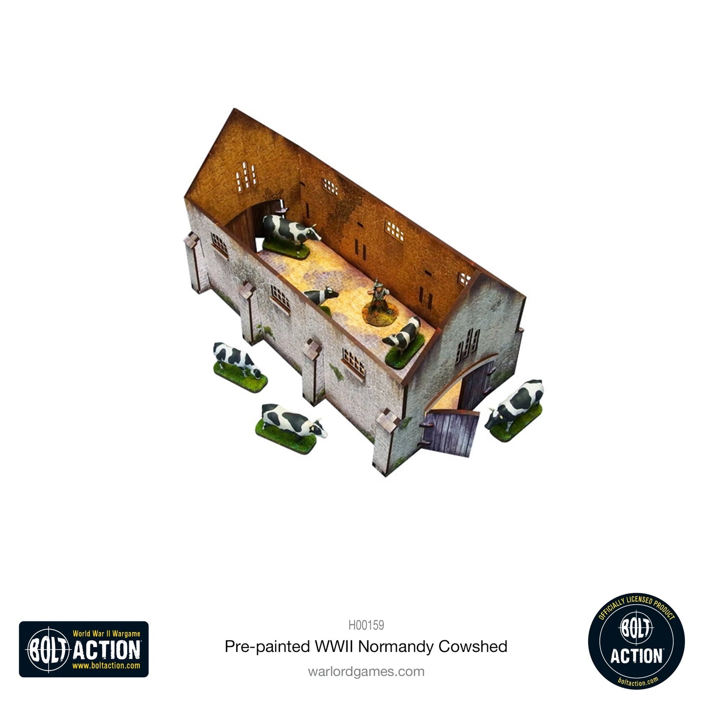 Bolt Action: Pre-painted WWII Normandy Cowshed - H00159