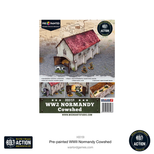 Bolt Action: Pre-painted WWII Normandy Cowshed - H00159