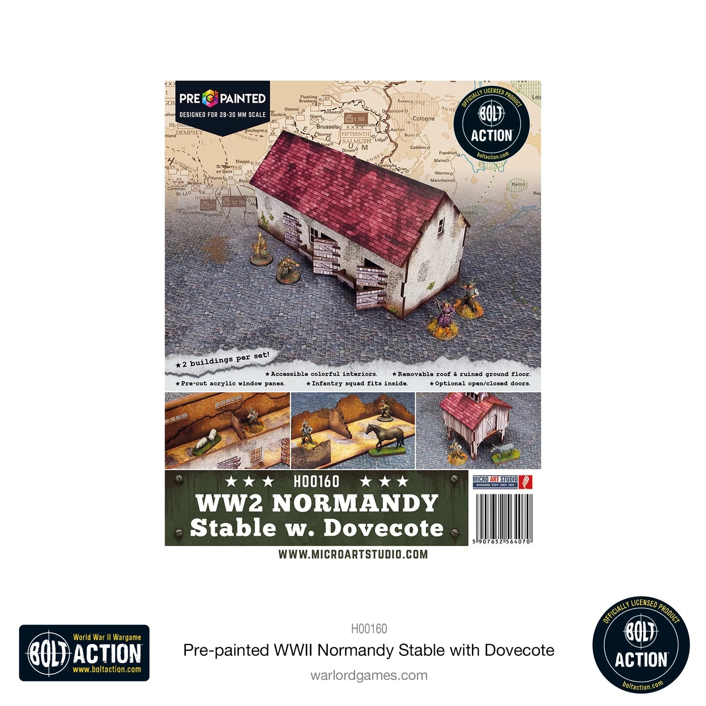 Bolt Action: Pre-painted WWII Normandy Stable with Dovecote - H00160