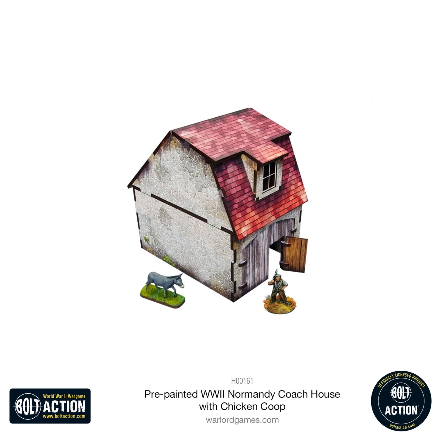 Bolt Action: Pre-painted WWII Normandy Coach House with Chicken Coop - H00161