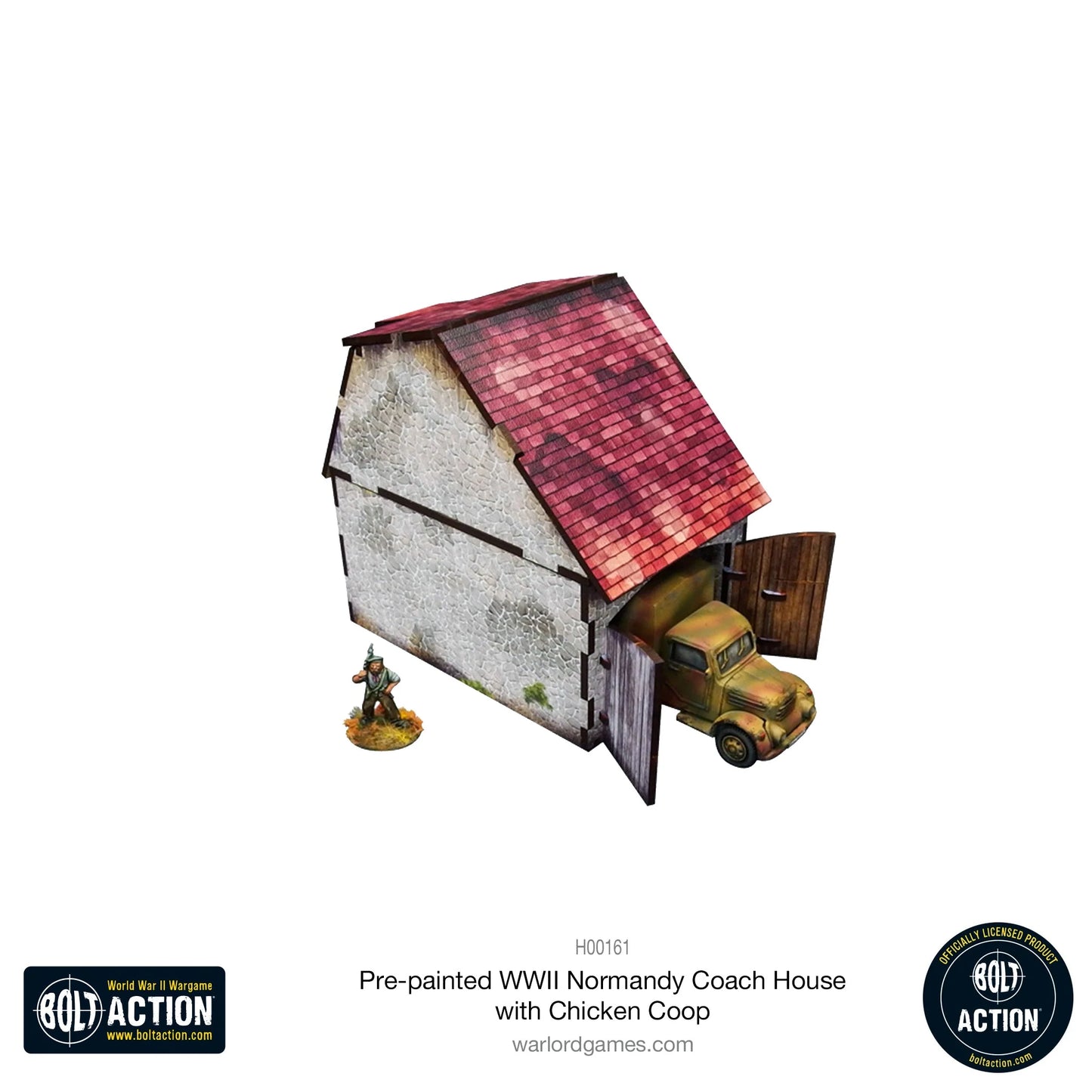 Bolt Action: Pre-painted WWII Normandy Coach House with Chicken Coop - H00161