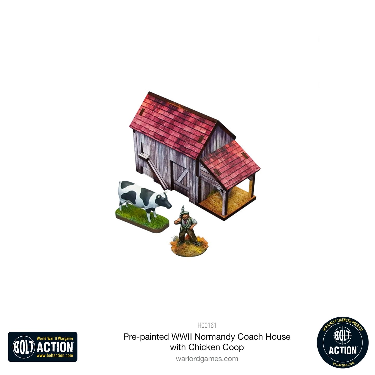 Bolt Action: Pre-painted WWII Normandy Coach House with Chicken Coop - H00161