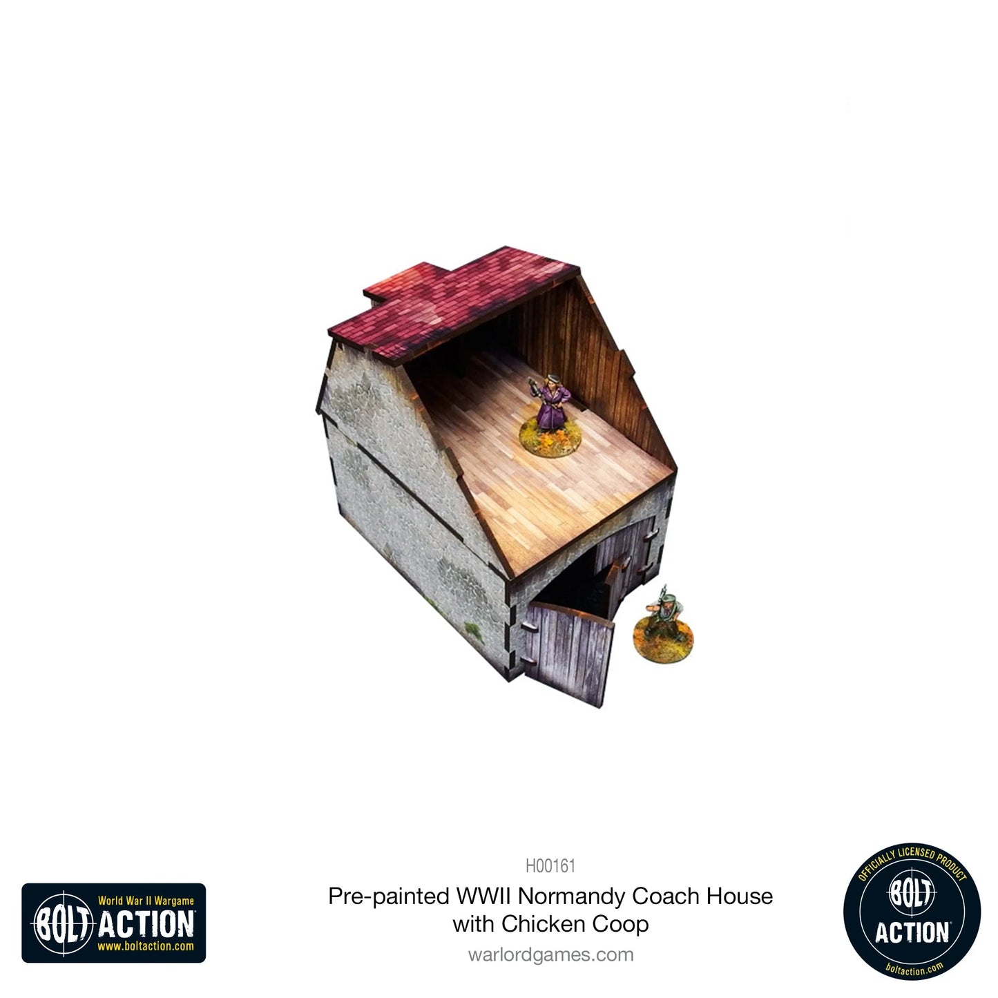 Bolt Action: Pre-painted WWII Normandy Coach House with Chicken Coop - H00161