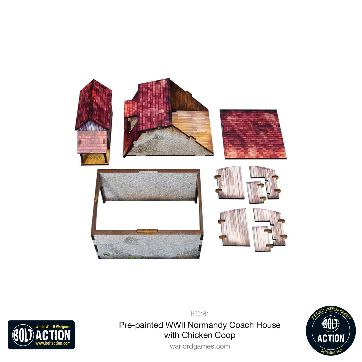 Bolt Action: Pre-painted WWII Normandy Coach House with Chicken Coop - H00161