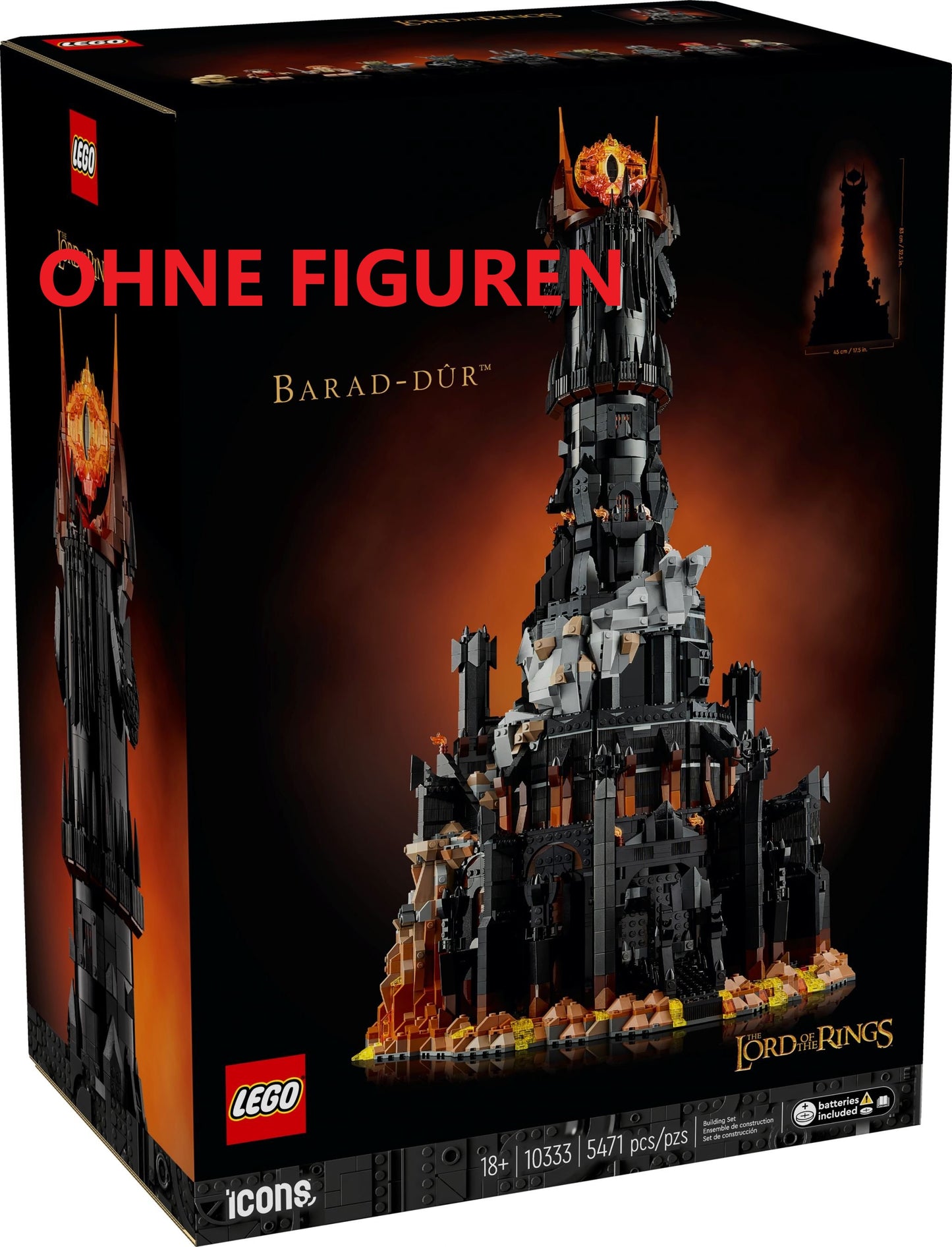 LEGO® Icons 10333 Der Herr der Ringe: Barad-dûr™ - OHNE MINIFIGUREN